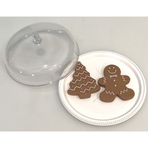 American Girl Cookies For Santa Dome Platter Doll Size Christmas Gingerbread New - Picture 7 of 9